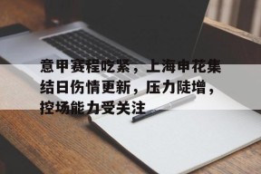 关于意甲赛程吃紧，上海申花集结日伤情更新，压力陡增，控场能力受关注的信息-jiuyou官网入口